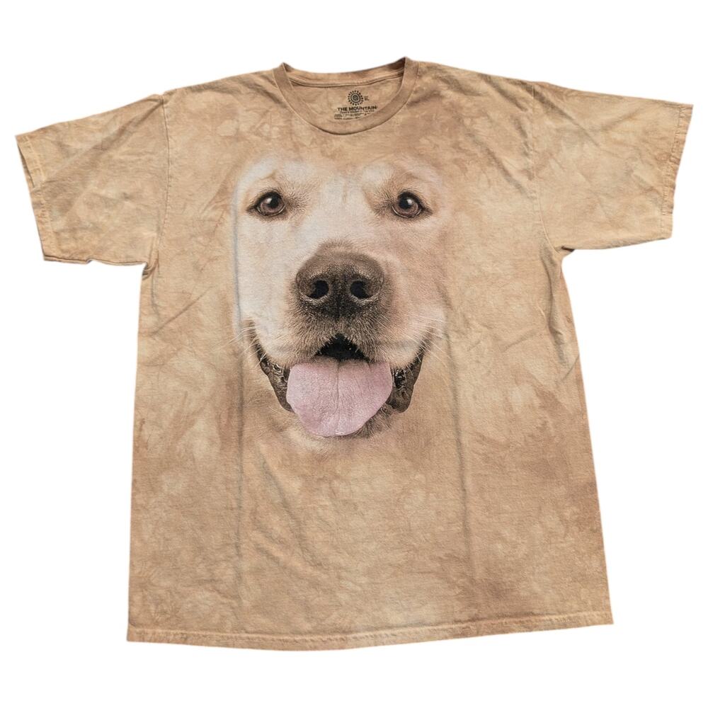 Y2K Large Blonde Lab Dog Face Tie Dye T shirt